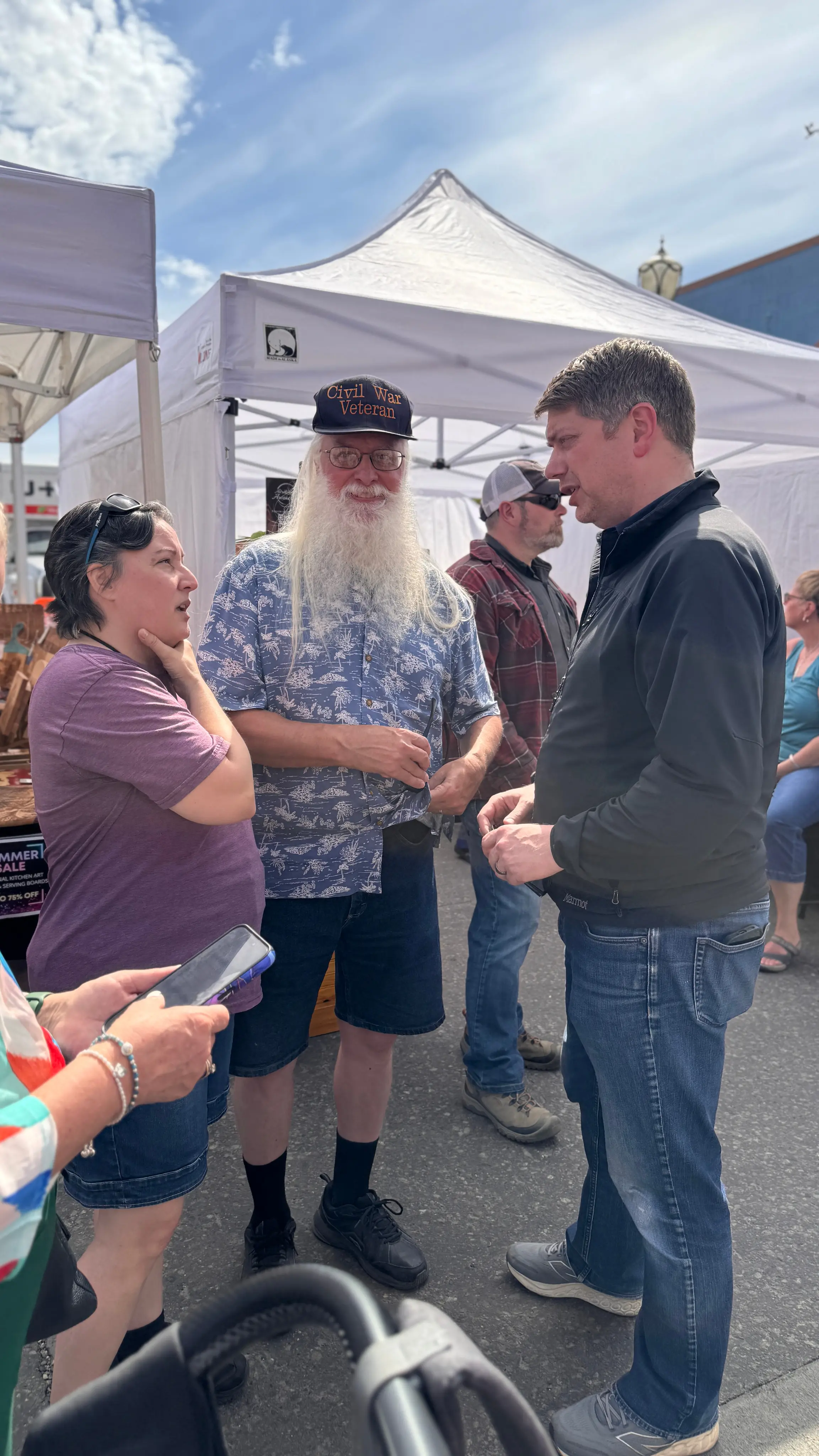 Alaskans gathered at an outdoor market