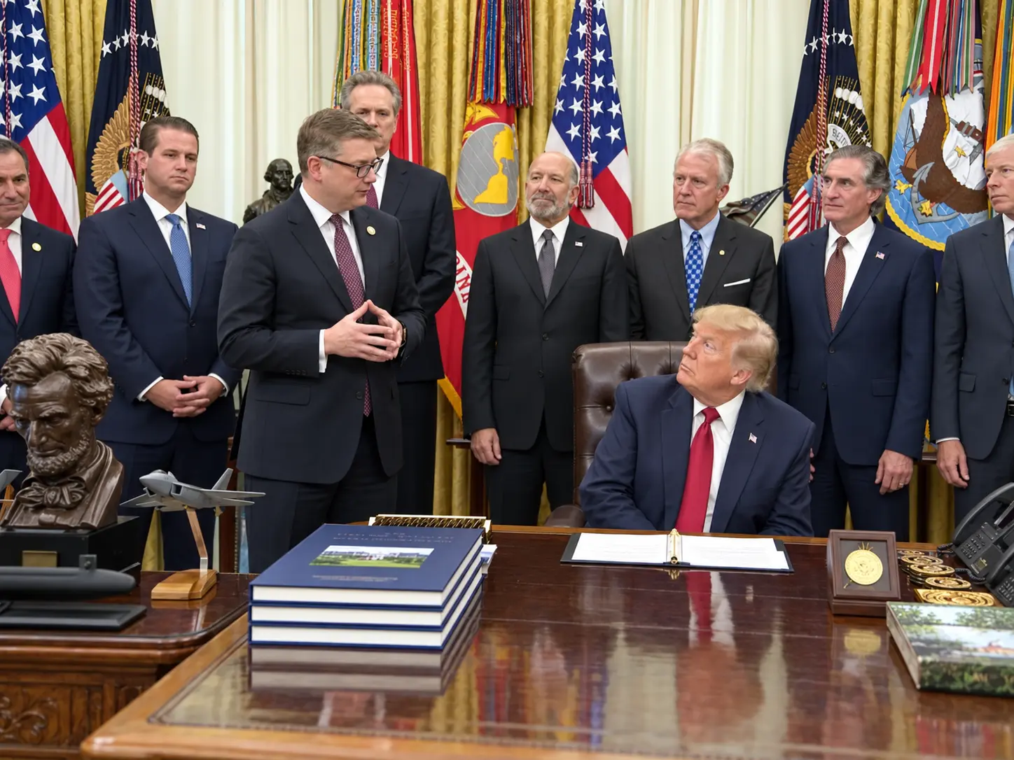 Congressman Begich with the President and cabinet members at a signing in the Oval Office
